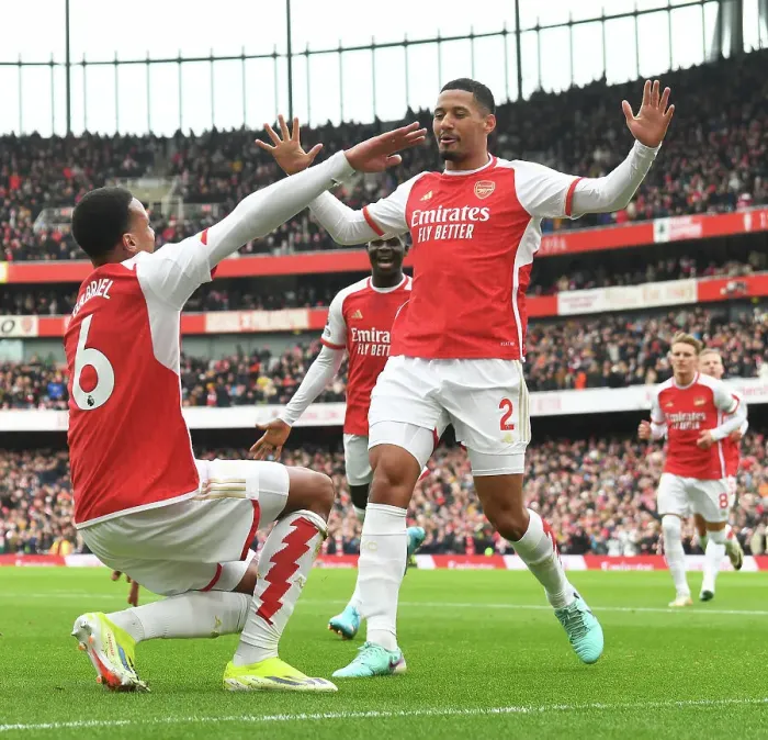 Framed Print : Arsenal: Gabriel and Saliba's Electric Goal Celebration vs Crystal Palace (2023-24)