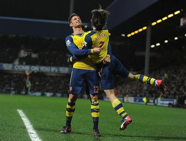 Arsenal: Giroud and Rosicky Celebrate First Goal Against Queens Park Rangers (2014-15)