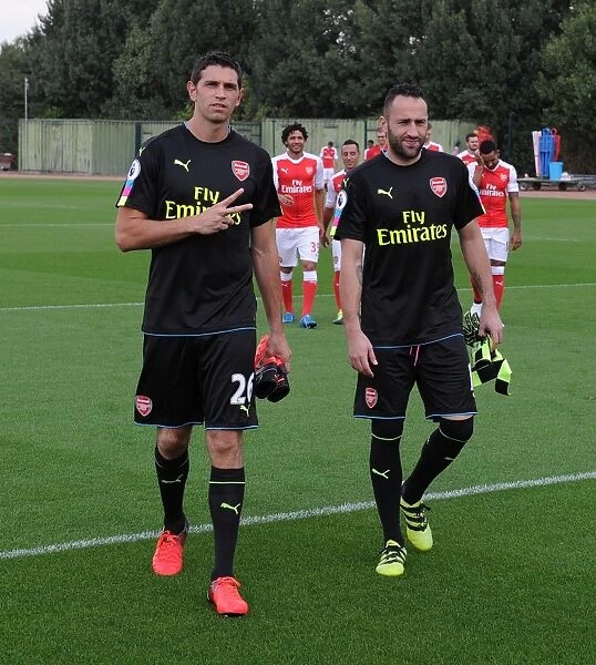 Arsenal Goalkeepers: Emiliano Martinez and David Ospina at 2016-17 First Team Squad Photocall