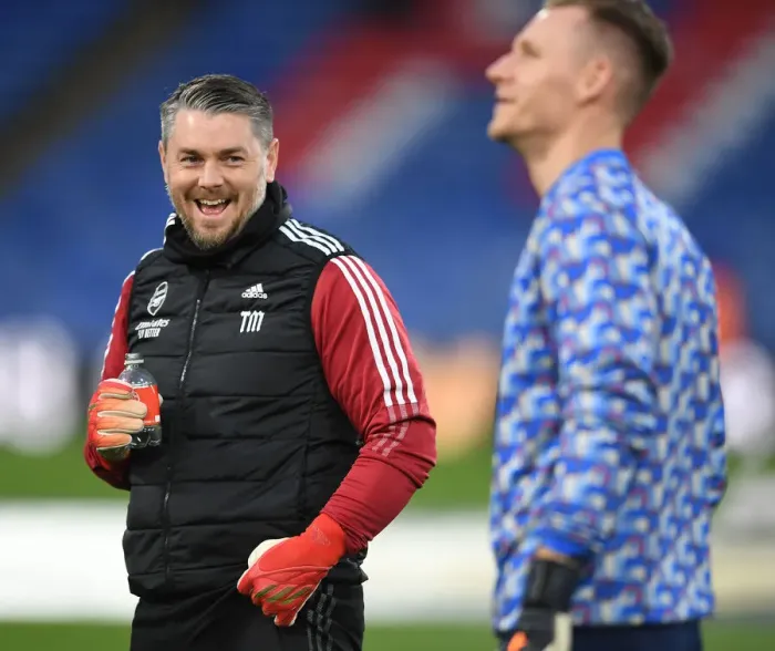 Framed Print : Arsenal Goalkeeping Coach Terry Mason Ahead of Crystal Palace vs Arsenal (April 2022)