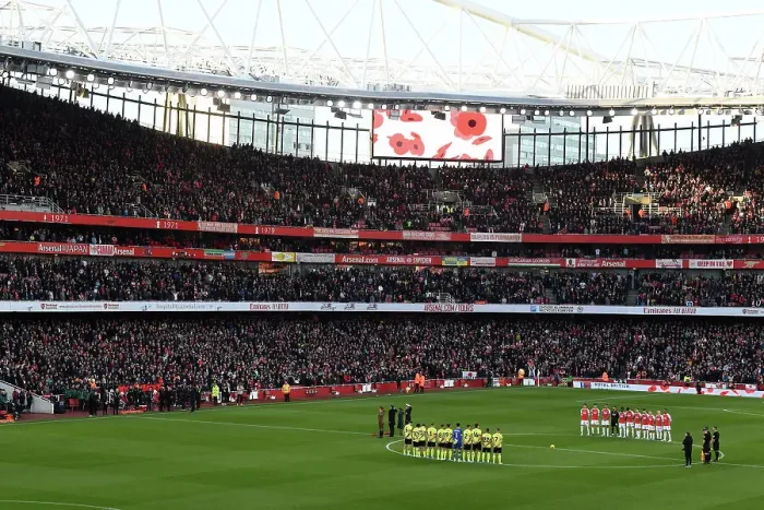 Framed Print : Arsenal Honors Armistice Day with Minute Silence Ahead of Arsenal vs. Burnley, 2023-24