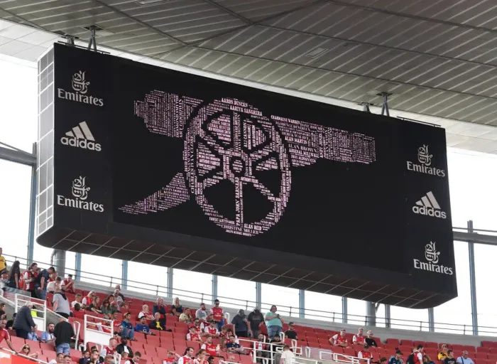 Framed Print : Arsenal Honors Departed Fans Before Everton Clash in Premier League (2021-22)