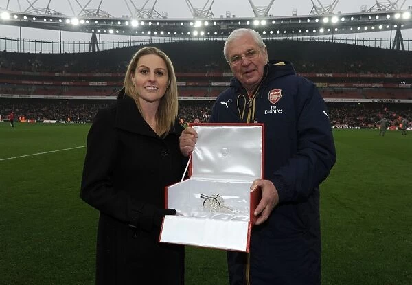 Arsenal Honors Kelly Smith with Canon Presentation at Arsenal v Hull City Match, 2017