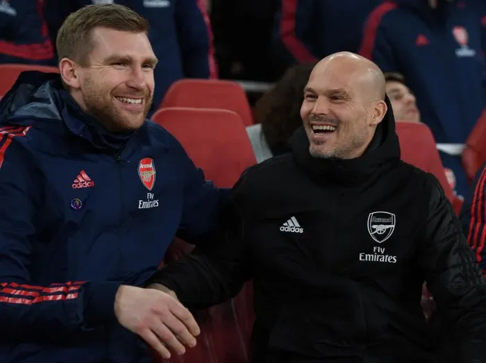 Framed Print : Arsenal Interim Coaches Freddie Ljungberg and Per Mertesacker Before Arsenal v Manchester City, Premier League 2019-20
