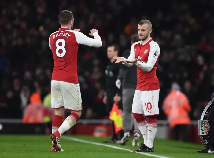 Framed Print : Arsenal: Jack Wilshere Replaces Aaron Ramsey vs Everton, Premier League 2017-18