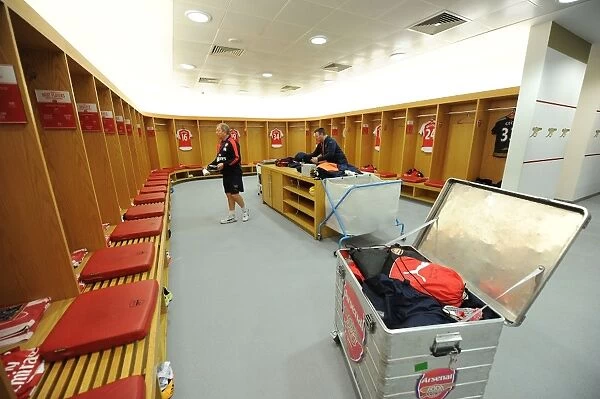 Arsenal Kit Men Prepare for Premier League Showdown: Arsenal vs Aston Villa (2015-16)