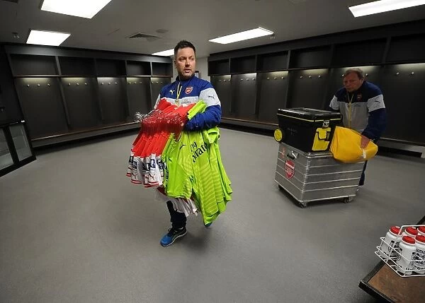 Arsenal Kit Men Readying for FA Cup Semi-Final at Wembley Stadium