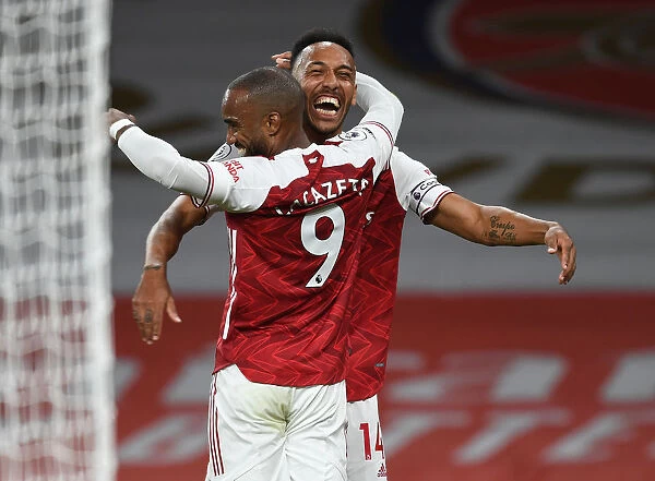Arsenal: Lacazette and Aubameyang Celebrate Goal Against West Ham United (2020-21)