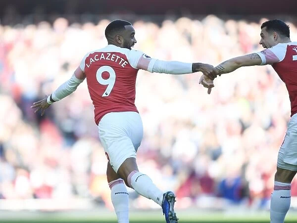 Arsenal: Lacazette and Xhaka's Celebration of First Goal vs. Southampton (2018-19)