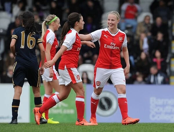 Arsenal Ladies Beth Mead and Danielle van de Donk: Unstoppable Duo's Euphoric Goal Celebration in FA Cup 5th Round