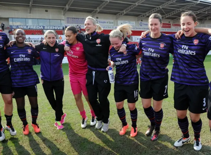 Framed Print : Arsenal Ladies Celebrate FA Cup Final Victory over Bristol Academy