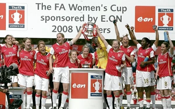 Arsenal Ladies Celebrate FA Cup Victory: Faye White and Jayne Ludlow's Triumph over Leeds United (2008)