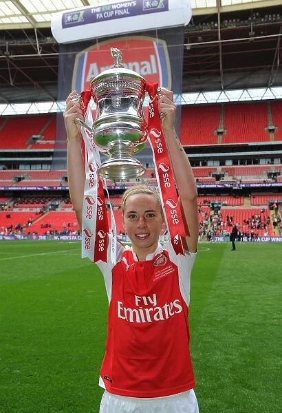 Arsenal Ladies Celebrate FA Cup Victory: Jordan Nobbs Lifts the Trophy