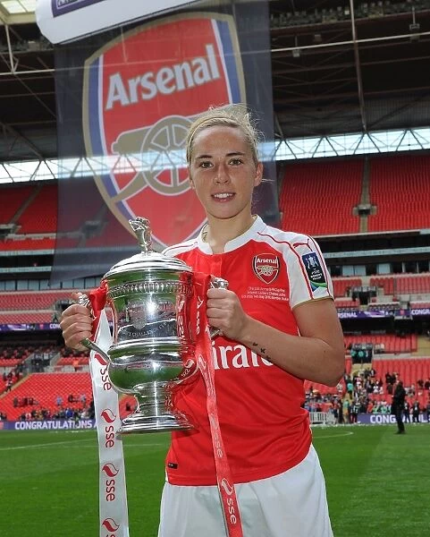 Arsenal Ladies Celebrate FA Cup Victory: Jordan Nobbs Lifts the Trophy