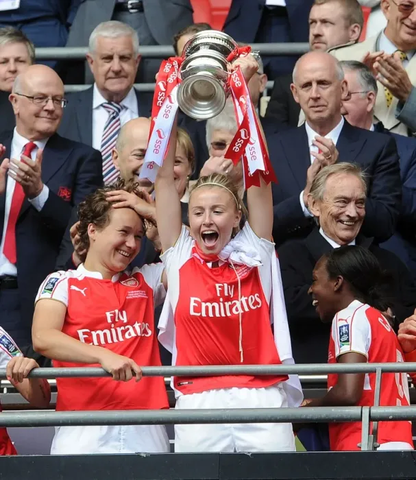 Framed Print : Arsenal Ladies Celebrate FA Cup Victory: Leah Williamson Lifts the Trophy