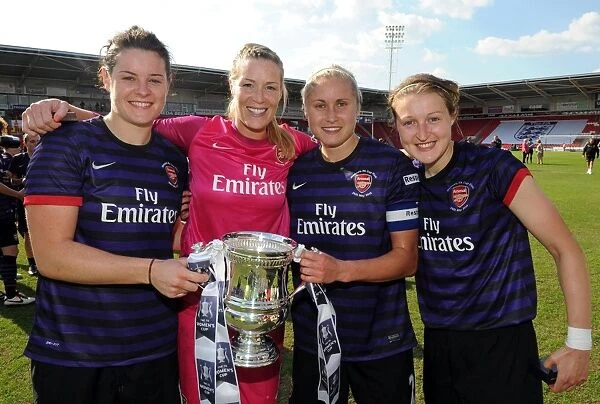 Arsenal Ladies Celebrate FA Women's Cup Victory with Trophy