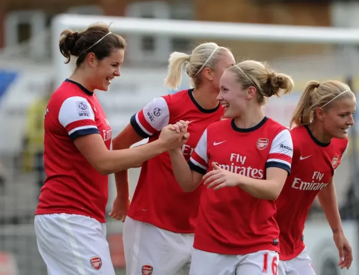 Framed Print : Arsenal Ladies FC: Beattie and Little Score in Champions League Showdown vs Barcelona Framed Print : Arsenal Ladies FC: Beattie and Little Score in Champions League Showdown vs Barcelona