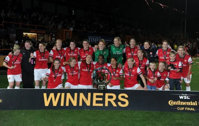Framed Print : Arsenal Ladies FC Celebrate FA WSL Continental Cup Final Victory over Birmingham City Ladies FC Framed Print : Arsenal Ladies FC Celebrate FA WSL Continental Cup Final Victory over Birmingham City Ladies FC