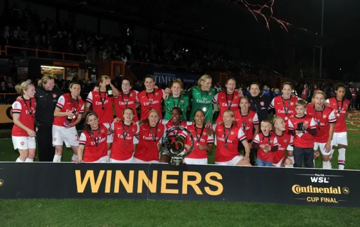 Framed Print : Arsenal Ladies FC Claim FA WSL Continental Cup Title: Arsenal v Birmingham City (2012)