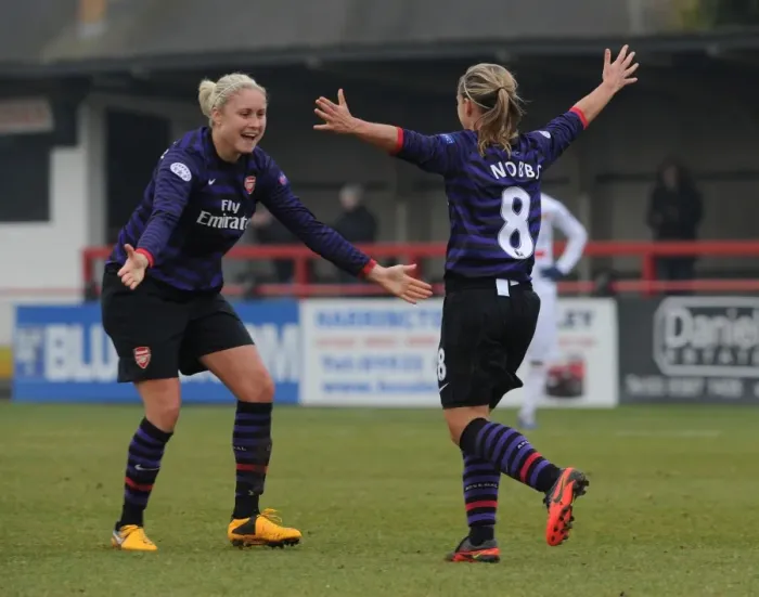 Framed Print : Arsenal Ladies FC Reach UEFA Women's Champions League Semifinals: Jordan Nobbs and Steph Houghton's Goal Celebration Framed Print : Arsenal Ladies FC Reach UEFA Women's Champions League Semifinals: Jordan Nobbs and Steph Houghton's Goal Celebration