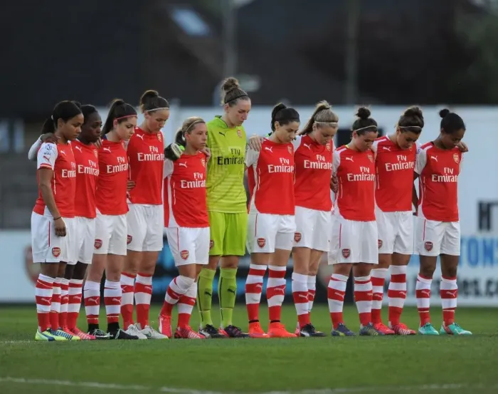 Framed Print : Arsenal Ladies Honor Hillsborough Victims Before WSL Match