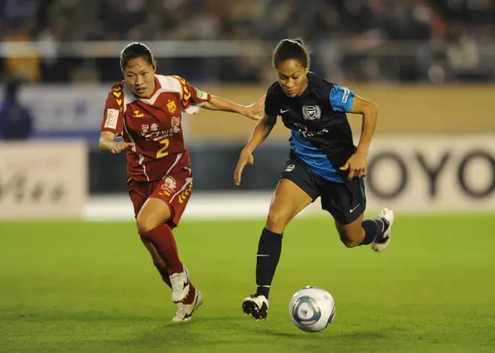 Framed Print : Arsenal Ladies and INAC Kobe Draw 1-1 in Charity Match: Yankey vs Kai