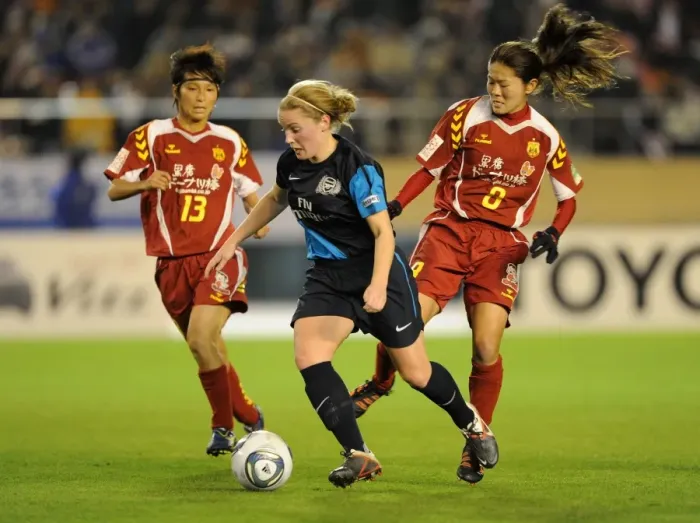 Framed Print : Arsenal Ladies and INAC Kobe Lock Horns in a 1-1 Stalemate at Nishigaoka Stadium, Tokyo (November 30, 2011): A Thrilling Charity Match Featuring Kim Little (Arsenal) vs. Chiaki Minamiyama and Homare Sawa (INAC) Framed Print : Arsenal Ladies and INAC Kobe Lock Horns in a 1-1 Stalemate at Nishigaoka Stadium, Tokyo (November 30, 2011): A Thrilling Charity Match Featuring Kim Little (Arsenal) vs. Chiaki Minamiyama and Homare Sawa (INAC)