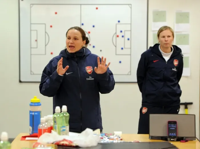 Framed Print : Arsenal Ladies: Laura Harvey and Rihanne Skinner Prepare for Chelsea Showdown