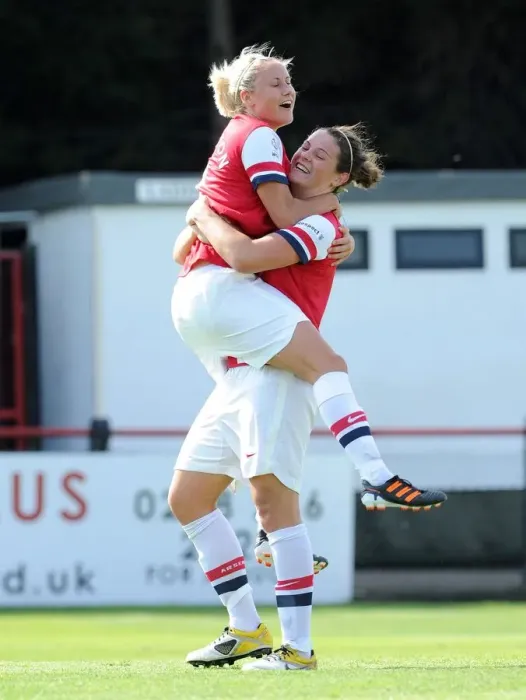 Framed Print : Arsenal Ladies Take the Lead: Beattie and Houghton Celebrate First Goal vs. Lincoln Ladies (FA WSL 2012) Framed Print : Arsenal Ladies Take the Lead: Beattie and Houghton Celebrate First Goal vs. Lincoln Ladies (FA WSL 2012)