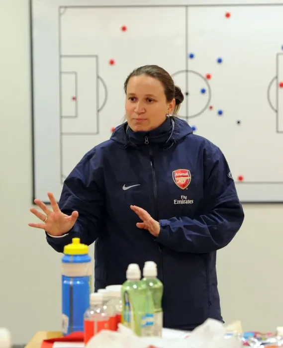 Framed Print : Arsenal Ladies: Manager Laura Harvey and Assistant Rihanne Skinner Prepare for Chelsea Showdown