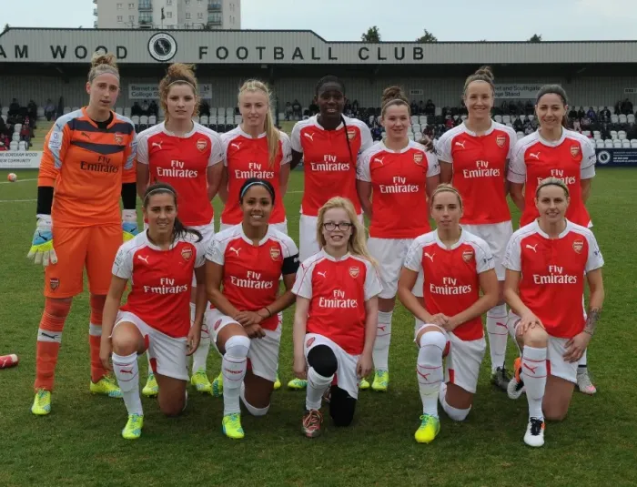 Framed Print : Arsenal Ladies team. Arsenal Ladies 2: 2 Notts County Ladies