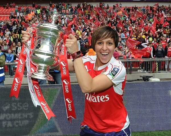 Arsenal Ladies Triumph in FA Cup Final: Marta Corredera's Euphoric Victory Celebration
