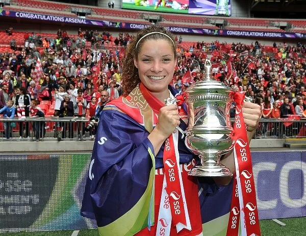 Arsenal Ladies Triumph in FA Cup Final: Dominique Janssen's Victory Celebration over Chelsea Ladies at Wembley Stadium