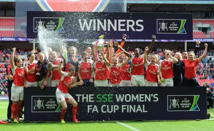 Framed Print : Arsenal Ladies Triumph in FA Cup Final Against Chelsea Ladies