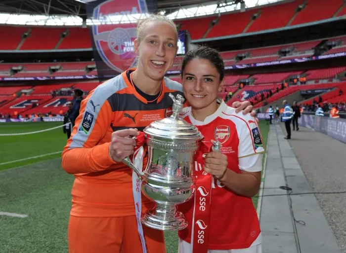 Framed Print : Arsenal Ladies Triumph in FA Cup Final: Van Veenendaal and van de Donk with the Trophy Framed Print : Arsenal Ladies Triumph in FA Cup Final: Van Veenendaal and van de Donk with the Trophy