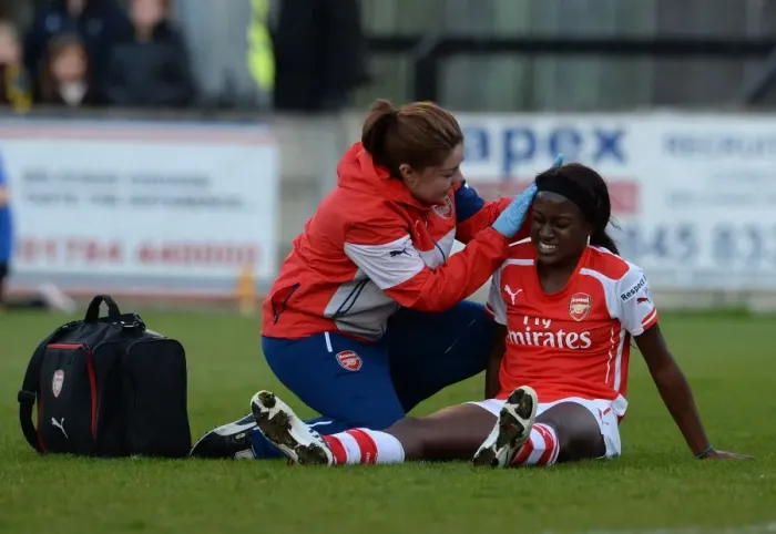 Framed Print : Arsenal Ladies vs. Chelsea Ladies: Chioma Obogagu Receives Medical Attention Framed Print : Arsenal Ladies vs. Chelsea Ladies: Chioma Obogagu Receives Medical Attention