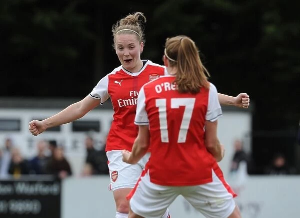 Arsenal Ladies vs. Tottenham Hotspur Ladies: Kim Little and Heather O'Reilly's Goal Celebration - FA Cup 2017