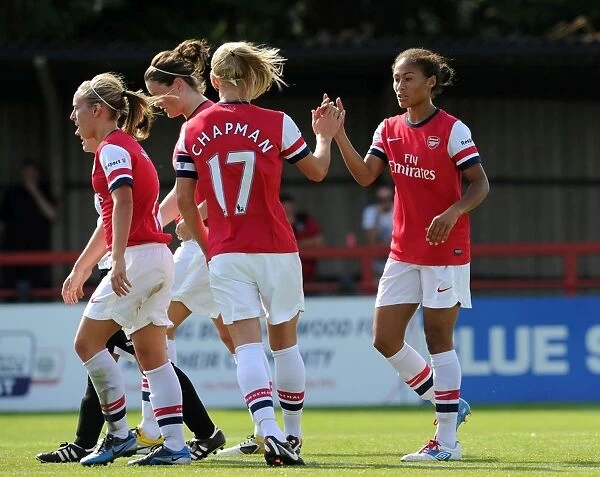 Arsenal Ladies Yankey and Chapman: Celebrating Goals in FA WSL Action