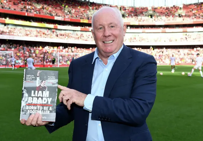 Framed Print : Former Arsenal Legend Liam Brady at Arsenal FC vs Manchester City, 2023-24 Premier League