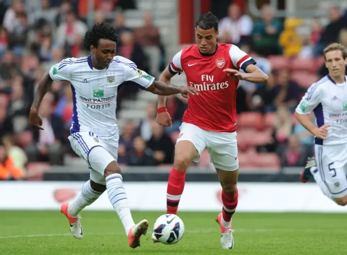 Framed Print : Arsenal Legends Clash: Chamakh vs. Kanu - Arsenal vs. Anderlecht Pre-Season (2012-13)