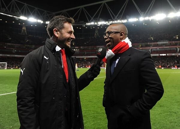 Arsenal Legends Nigel Mitchell and Ian Wright at Half-Time: Arsenal vs Leicester City, Premier League 2015