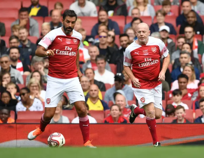 Framed Print : Arsenal Legends: Pires vs Groves - A Clash of Football Greats (2018-19)