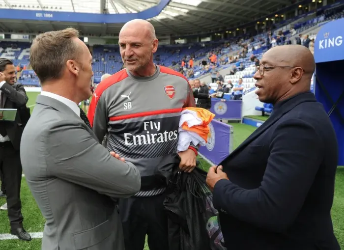 Framed Print : Arsenal Legends Reunited: Bould, Dixon, and Wright at Leicester City Match, 2016 Framed Print : Arsenal Legends Reunited: Bould, Dixon, and Wright at Leicester City Match, 2016
