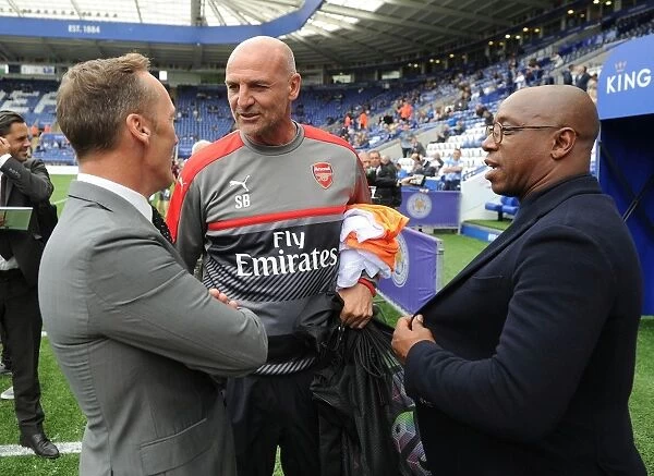 Arsenal Legends Reunited: Bould, Dixon, and Wright at Leicester City Match, 2016