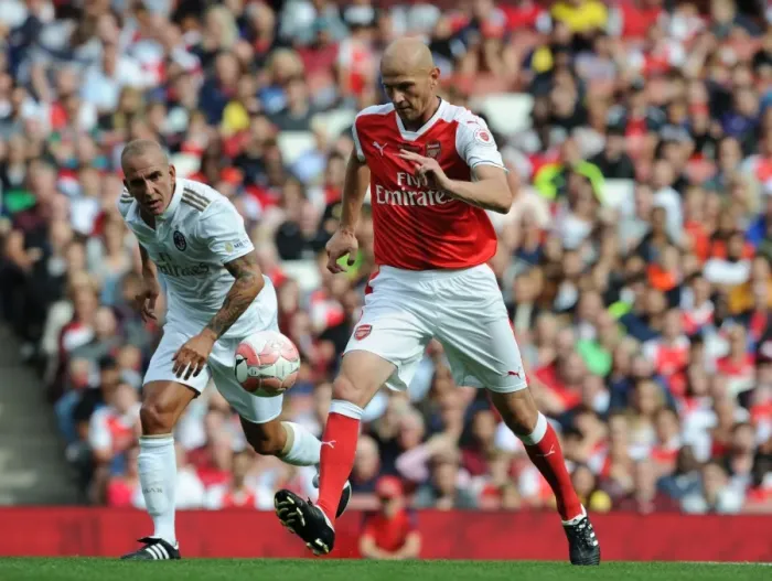 Framed Print : Arsenal Legends vs. Milan Glorie: A Battle of Football Legends at Emirates Stadium
