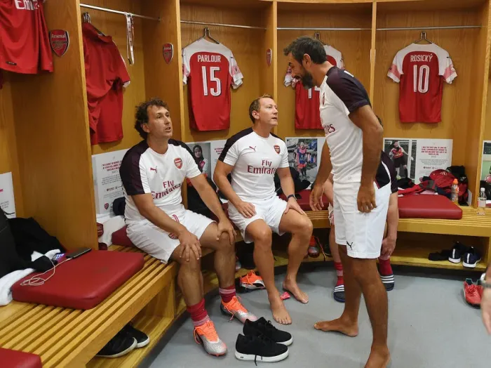 Framed Print : Arsenal Legends vs Real Madrid Legends: A Clash of Football Greats - Grimandi, Parlour, and Pires Unite at Emirates Stadium