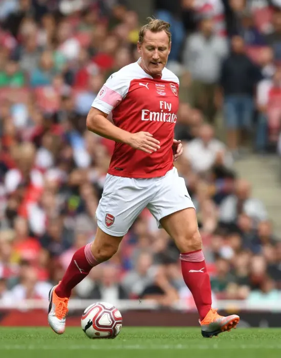 Framed Print : Arsenal Legends vs Real Madrid Legends: Clash of Football Greats - Ray Parlour in Action Framed Print : Arsenal Legends vs Real Madrid Legends: Clash of Football Greats - Ray Parlour in Action