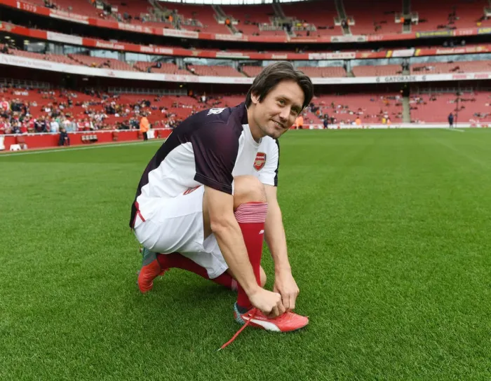 Framed Print : Arsenal Legends vs Real Madrid Legends: Rosicky's Leadership - A Clash of Football Icons