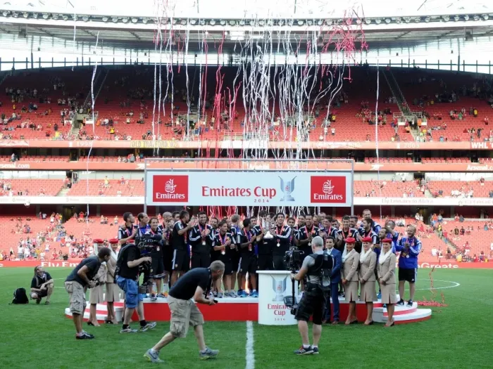 Framed Print : Arsenal Lift Emirates Cup After Victory Over AS Monaco, 2014