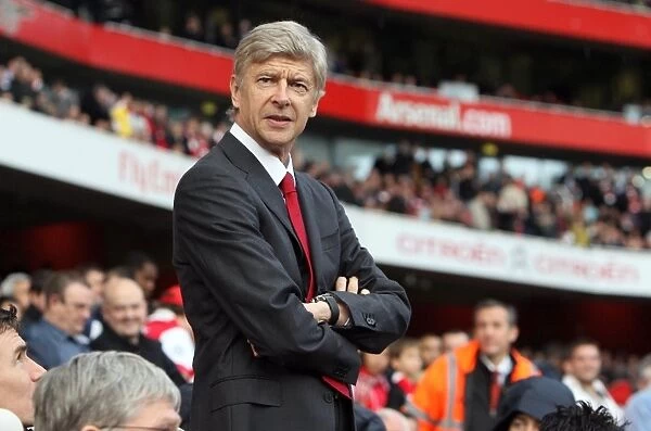 Arsenal Manager Arsene Wenger. Arsenal 1: 0 West Ham United. Barclays Premier League